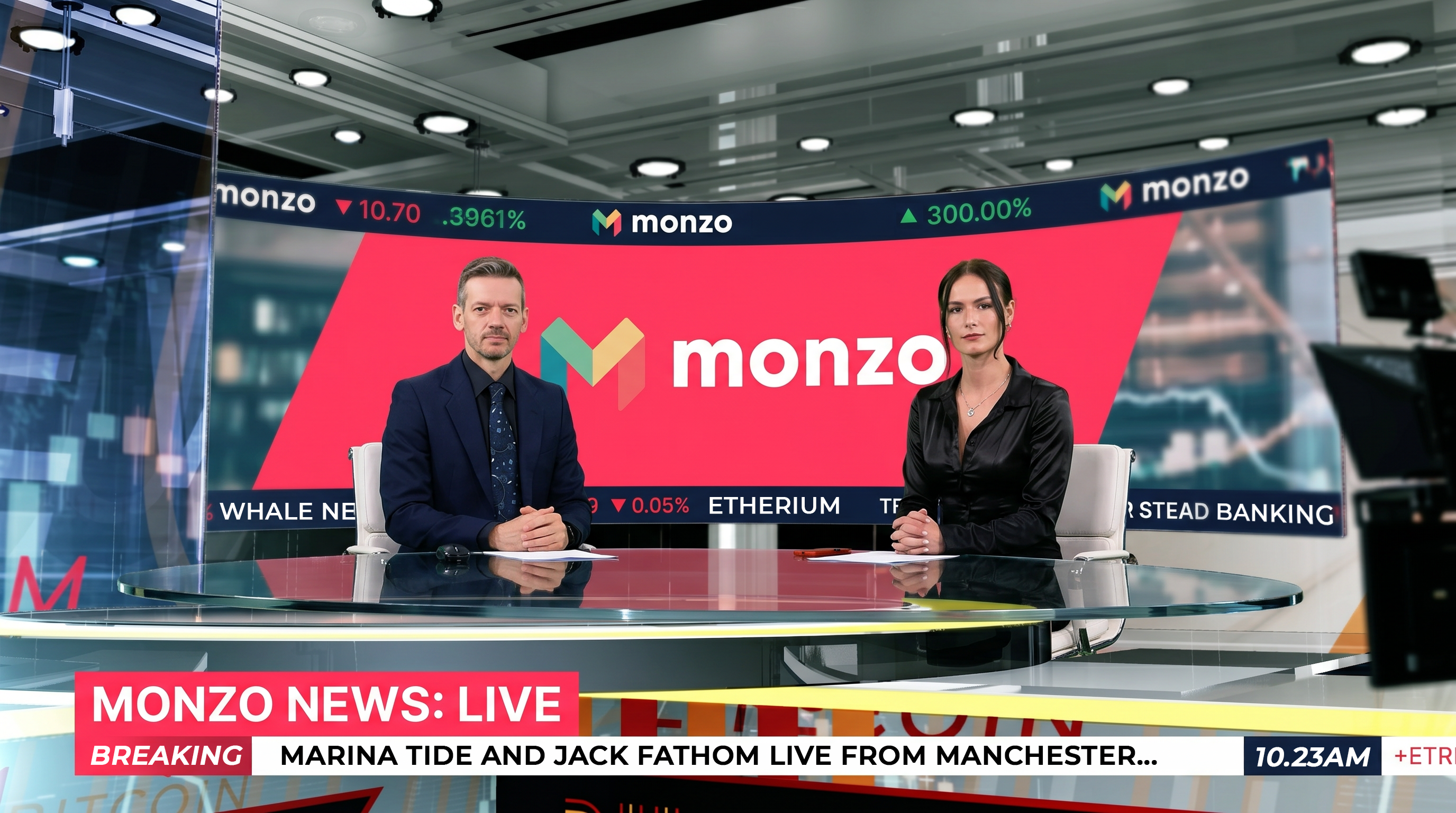 Monzo branded studio — Jack Fathom and Marina Tide